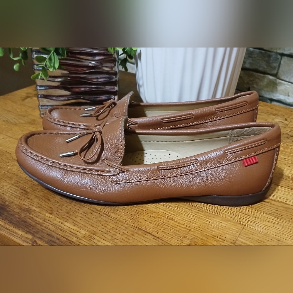 MARC JOSEPH Diana Brown Leather Loafer Flats with Bows 7.5M‎ Cottagecore - Picture 2 of 7